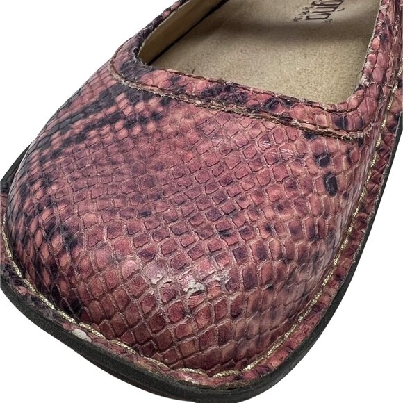 Alegria Womens Pink Belle Carmel‎ Snake Print Leather Mary Jane Shoes Size 38 - Picture 15 of 15